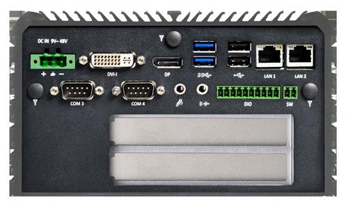 5 SATA HDD bay and 2x msata (RAID 0/1/5/10) 2x mini PCIe for communication or expansion modules 2x PCIe x4 (ACO-3022EE) or 2x PCI (ACO-3022PP) 2x SIM sockets 4x RS-232/422/485, 2x USB 3.0, 2x USB 2.