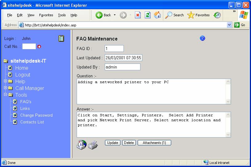 6 Tools Menu This menu allows you access to areas containing relevant information for you to complete call requests. 6.