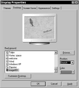 In the Browse dialog box, locate a graphics file on your hard drive or storage media (for example, a CD- ROM) and click Open to add that image to the list of backgrounds. 4.