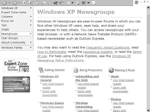 Note: You might need to be connected to the Internet before this feature works, or Windows might connect you automatically. A listing of newsgroups appears, as shown in Figure 15-6. 3.