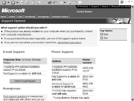 Get Paid Support from Microsoft Get Paid Support from Microsoft 1. Open Internet Explorer and go to http://support. microsoft.com/default.aspx?