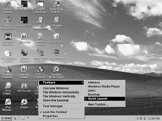 Chapter 1: Controlling Applications under Windows Utilize the Quick Launch Bar 1.