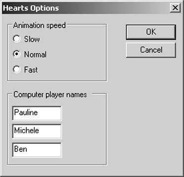 Play Hearts Play Hearts 1. Choose Start All Programs Games Hearts. In the resulting Microsoft Hearts Network dialog box, enter your name and click OK. 2.