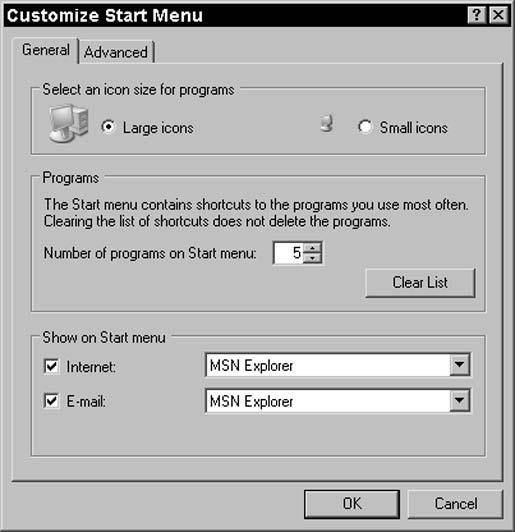 You can do the following: Click the up or down arrows on the Number of Programs on Start Menu text box to display more or fewer of your frequently used programs.