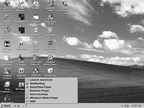If it doesn t appear, from the Windows desktop, right-click the taskbar and choose Toolbars Quick Launch. 2.