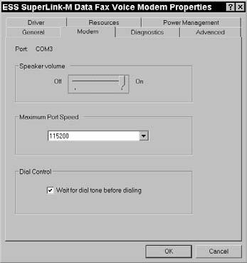 Chapter 7: Setting Up New Hardware Set Up a Modem 1. Choose Start Control Panel System. 2. In the resulting System Properties dialog box, click the Hardware tab and then the Device Manager button. 3.
