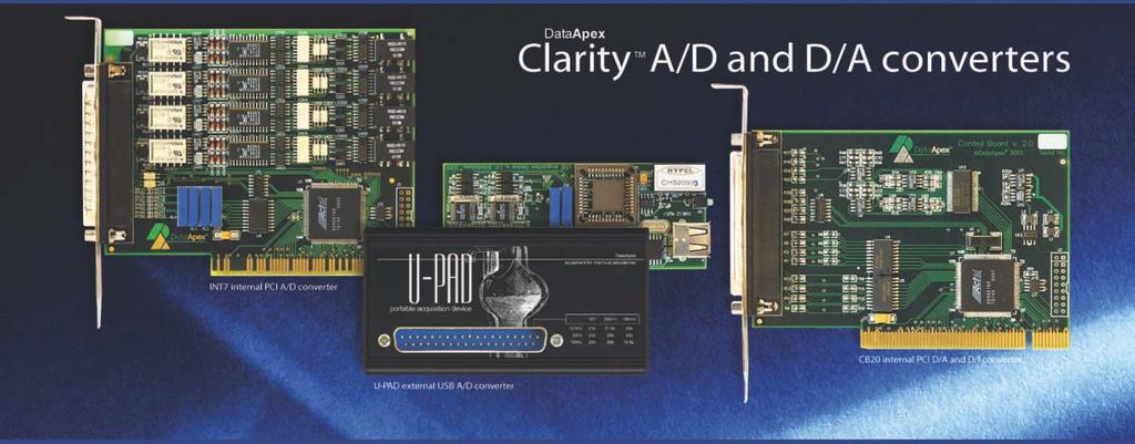 Summary of HW The hardware supplied together with the Clarity station has been developed by the DataApex company Choosing between an internal PCI or external USB A/D converter is up to the user The