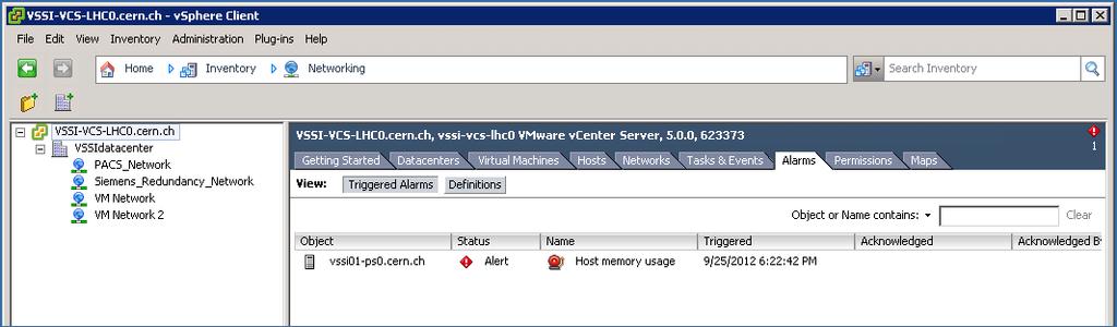 of vsphere if some alarm is running: If we