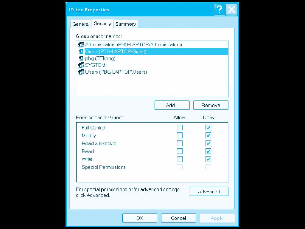 Windows XP Access-Control List Management