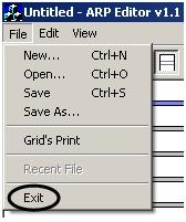 utility, in the File heading, select Exit. Click.