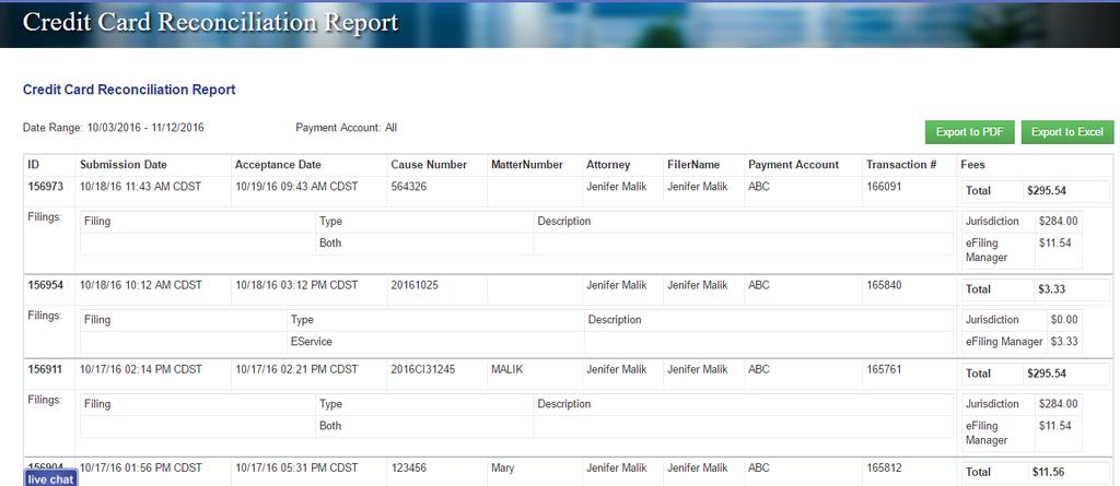 You can also choose to filter the report by Payment Account.