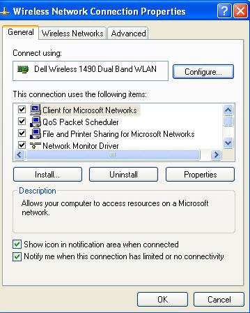 Right click on Wireless Network Connection and select Properties 3.