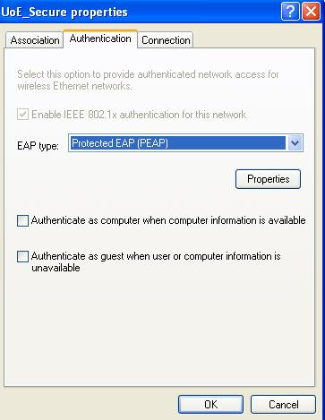 3.5 SETTING UP THE ENCRYPTION At EAP type, select Protected EAP ( PEAP ) from the drop-down
