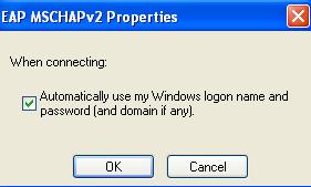 If your laptop windows logon is the same as your university logon details then tick the box beside Automatically use my Windows logon name and password.click OK.