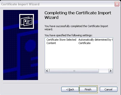 8. Verify the certificate by comparing the Thumbprint (sha1)