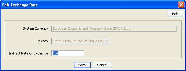 Chapter 2 Commercial In Confidence Exchange Rates, Continued Adding an exchange rate (continued) Step Action 3 Select the Currency to convert the System Currency to from the Currency drop down box.