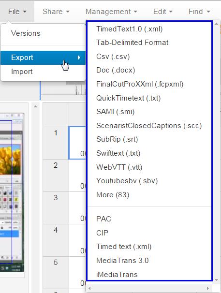 File 2. Select the required format to export the file. 7.2.3. Importing the File 1.