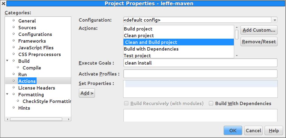 Using Maven in NetBeans (Cont'd) You can update the POM by editing