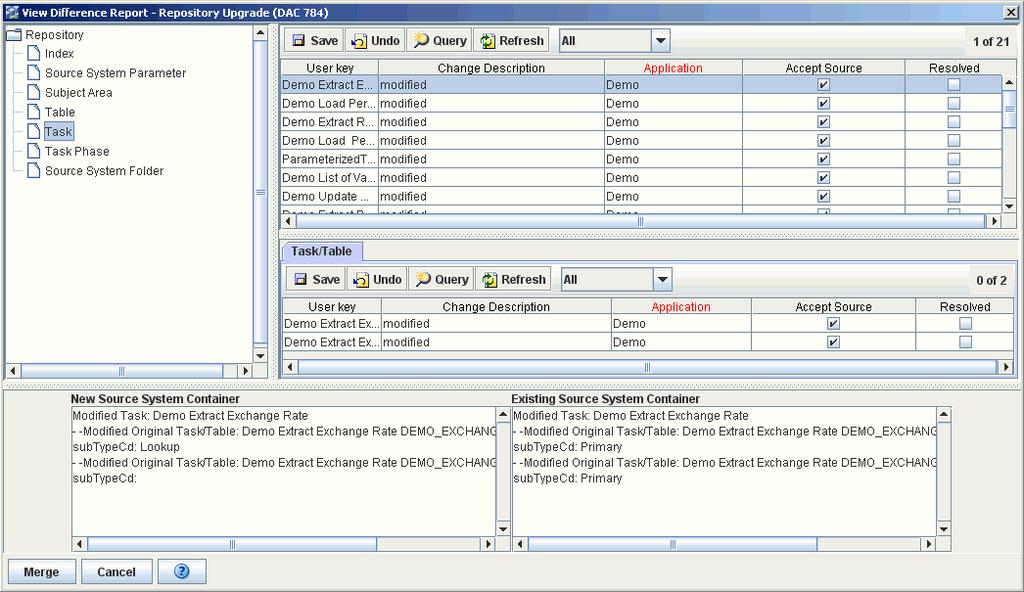 Resolving Object Differences in the View Difference Report View Difference Report Interface This section describes the main features of the View Difference Report.