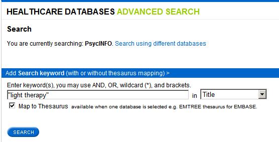 2 Click directly on the name of the database you want to search in. In this search example, we will be using PsycINFO. (It is best to search in one database at a time). 2.