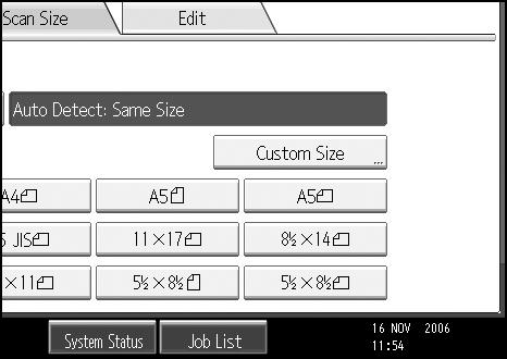 Items for Specifying Scan Settings C Press [Custom Size].