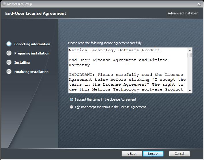 10. Read the "Software License Agreement" and click the I agree