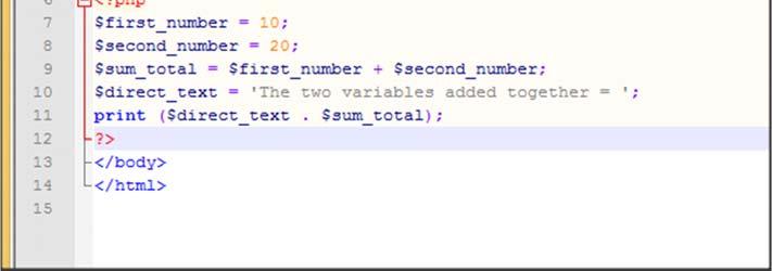 $first_number + $second_number; $direct_text = 'The two
