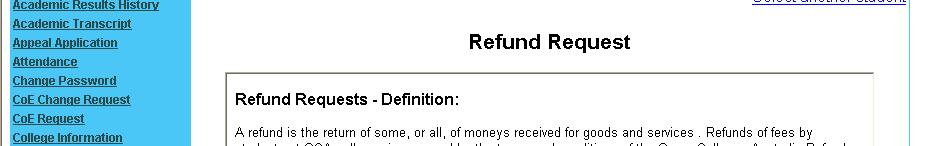 Refunds To apply for a student refund,
