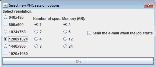 1024x768). For ENGN1600, you should not need to use more than 1 CPU and 3GB of memory. Press OK.