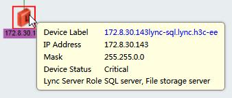It includes the following parameters: Device Label Name of the Lync server device when it was added to IMC.