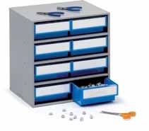 Storage Bin Cabinets Storage of larger items is easily arranged with storage bin cabinets, which are stackable vertically and may be wall mounted or mounted on turntable assemblies.
