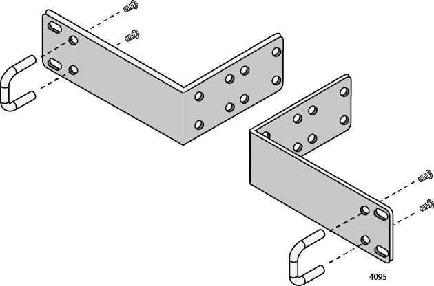 Chapter 4: Installing the Switch on a Table or in an Equipment Rack Figure 23. Attaching the Handles to the AT-RKMT-J14 Brackets 2.