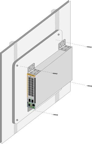 Chapter 5: Installing the Switch on a Wall inches) while the distance between the front and rear brackets on the switch is 34.4 centimeters (13,6 inches).