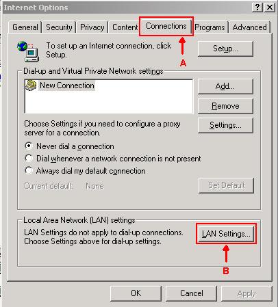 6. Select the Use a proxy server for your LAN. 7. Click Advanced..., as shown in Figure 5.