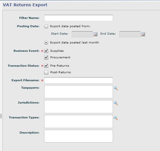 O Series VAT Returns Export