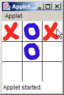2 Sample execution of applet TicTacToe. 3.
