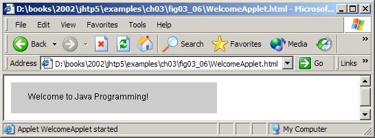 tags Ignores everything else Minimal browser Executing the applet appletviewer WelcomeApplet.