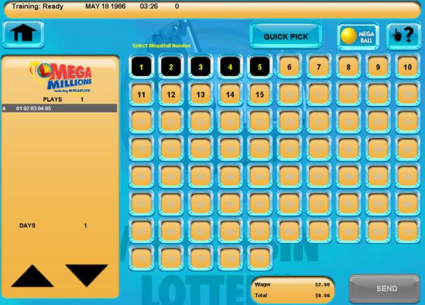 SELLING LOTTO GAMES MEGA MILLIONS 1. Touch MEGA MILLIONS on the Home Screen. 2.
