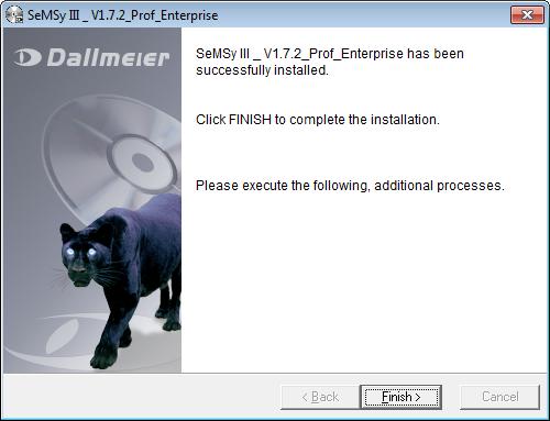 The dialog is displayed to complete the installation of SeMSy III Workstation Software. Fig.