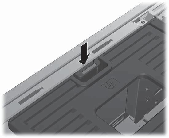 c. Ensure that the latch on the top of the airflow guide snaps under the edge of the chassis frame as shown in the following figure.
