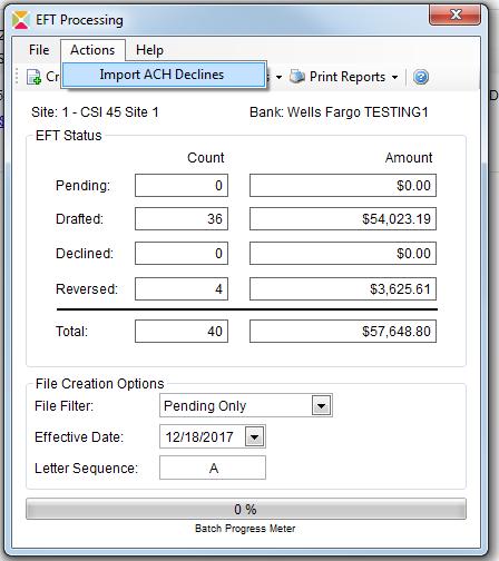 Click the EFT button under the appropriate billing group. c.