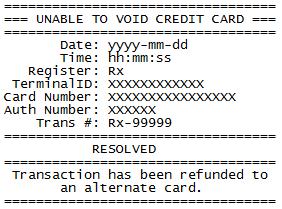 card. If you select the option to Skip, the card issuer must be called to have the transaction reversed. The issuer phone number should be on the physical card.