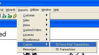 Force Post Report At any time, you may run a report of all your TD Transactions from