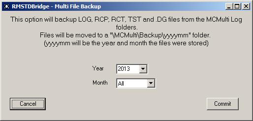 Select the year and month (use All to backup all moths of the selected year) to backup log files for.
