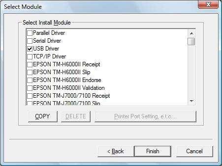 When you arrive at the Select Module screen, select your printer model from the list.