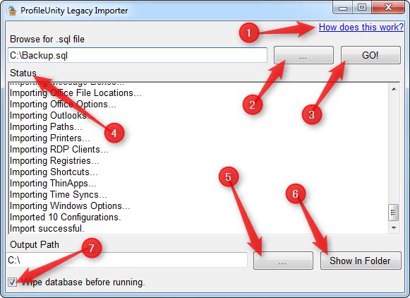 Importing Your Legacy Data After installing ProfileUnity 6.0.x, the ProfileUnity Legacy Importer (PLI) will help you import your settings database from a prior version of ProfileUnity.