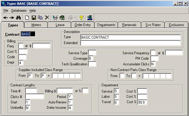 Setting Up Contract Types Contract types hold all of the default settings for a particular type of contract. A contract type holds the default settings for a particular type of contract.