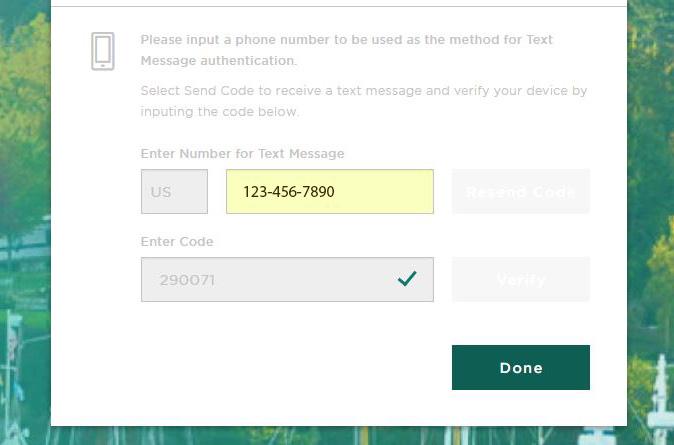 Answer the call, enter the code provided, and click Verify." Note: A green check mark confirms the authentication has been accepted.