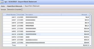 Exception report example: Bank Reconciliation Import Bank Statement Click on the