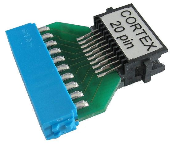 By default Cortex-M icard comes with a 20-pin AMPMODU connector (1.27m pitch).